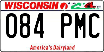 WI license plate 084PMC