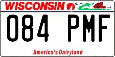 WI license plate 084PMF