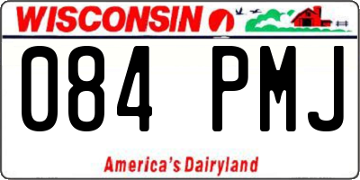 WI license plate 084PMJ