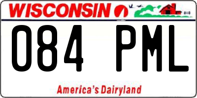 WI license plate 084PML