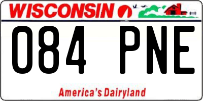 WI license plate 084PNE