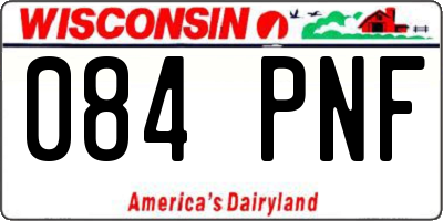 WI license plate 084PNF