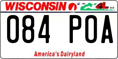 WI license plate 084POA