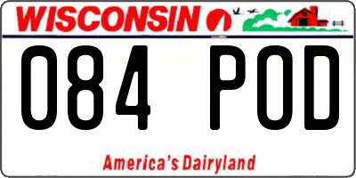 WI license plate 084POD