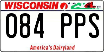 WI license plate 084PPS