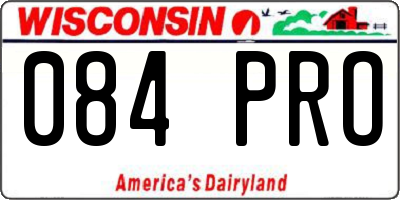 WI license plate 084PRO