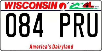 WI license plate 084PRU
