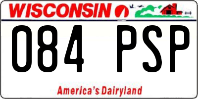 WI license plate 084PSP