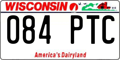 WI license plate 084PTC