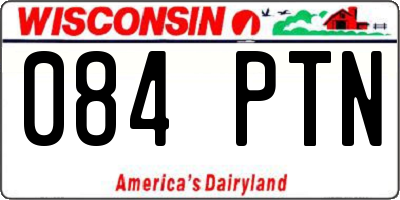 WI license plate 084PTN