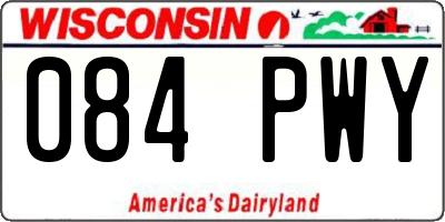 WI license plate 084PWY