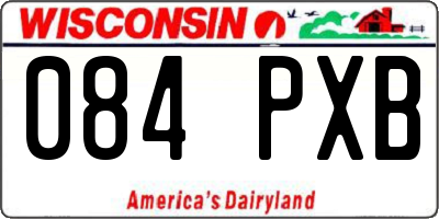 WI license plate 084PXB