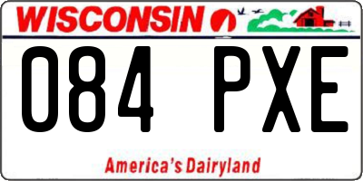 WI license plate 084PXE