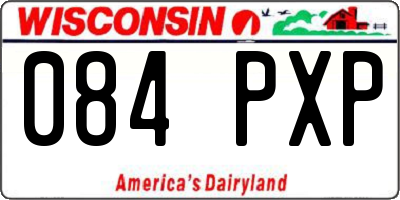 WI license plate 084PXP