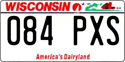WI license plate 084PXS