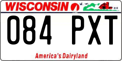 WI license plate 084PXT