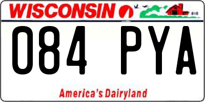 WI license plate 084PYA