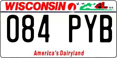 WI license plate 084PYB