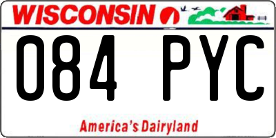 WI license plate 084PYC