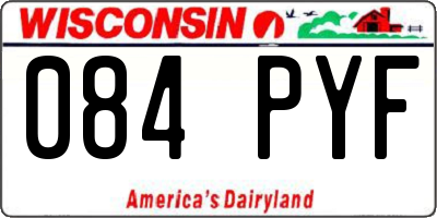 WI license plate 084PYF