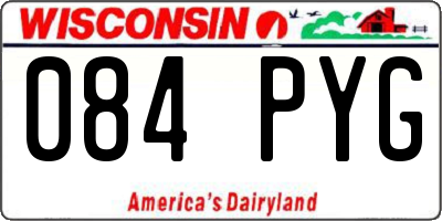 WI license plate 084PYG