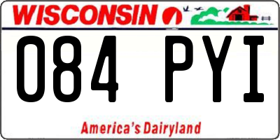 WI license plate 084PYI