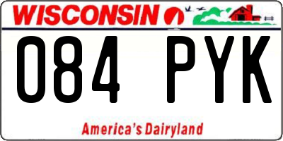 WI license plate 084PYK