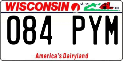WI license plate 084PYM