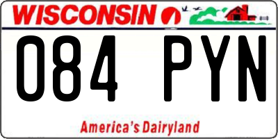 WI license plate 084PYN