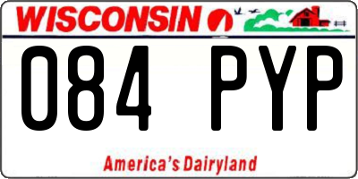WI license plate 084PYP
