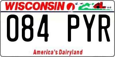 WI license plate 084PYR