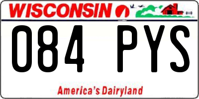 WI license plate 084PYS