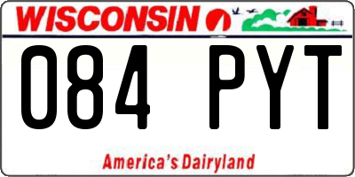 WI license plate 084PYT