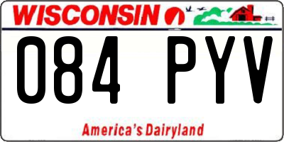 WI license plate 084PYV
