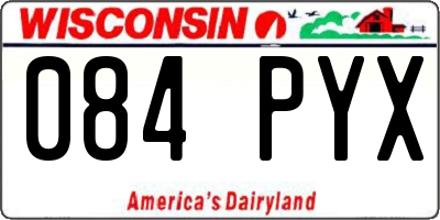 WI license plate 084PYX
