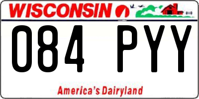 WI license plate 084PYY