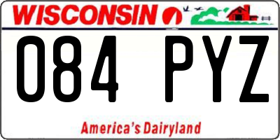 WI license plate 084PYZ