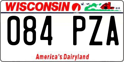 WI license plate 084PZA