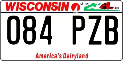 WI license plate 084PZB