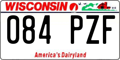 WI license plate 084PZF