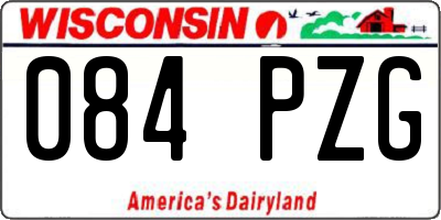 WI license plate 084PZG