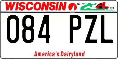 WI license plate 084PZL
