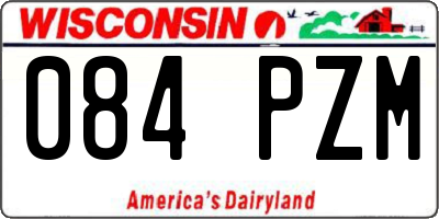 WI license plate 084PZM