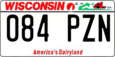 WI license plate 084PZN