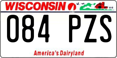 WI license plate 084PZS