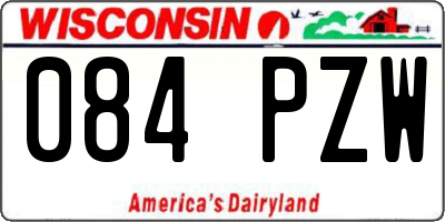 WI license plate 084PZW