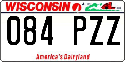 WI license plate 084PZZ
