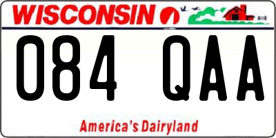 WI license plate 084QAA