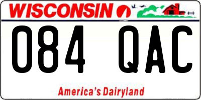 WI license plate 084QAC