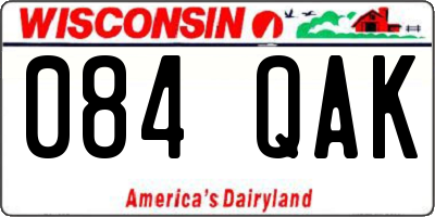 WI license plate 084QAK